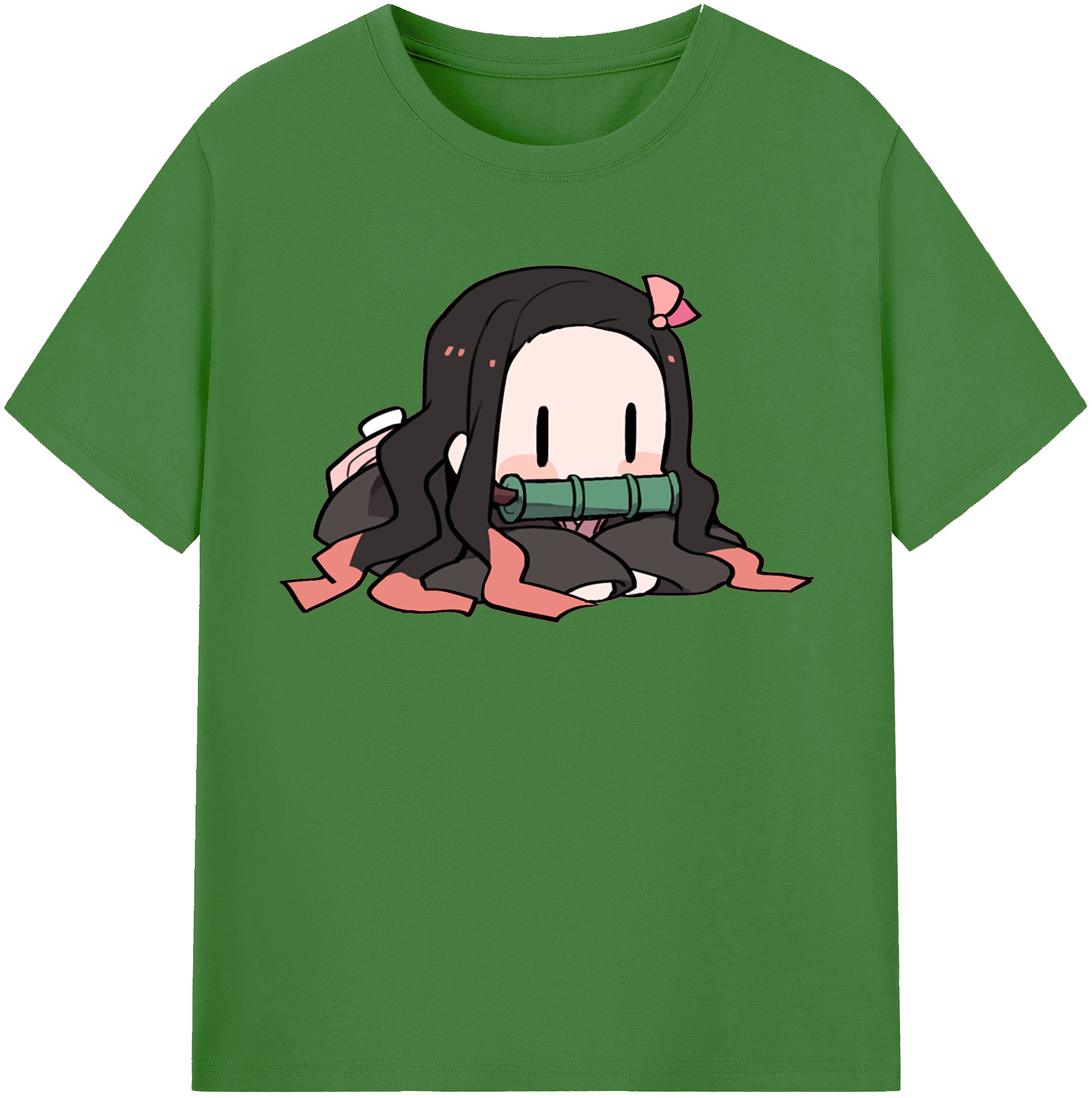 （画像用） 鬼滅の刃（きめつのやいば）竈門 禰󠄀豆子／かまど ねずこ Kamado Nezuko レディースカジュアルプリントTシャツ（綿100％）